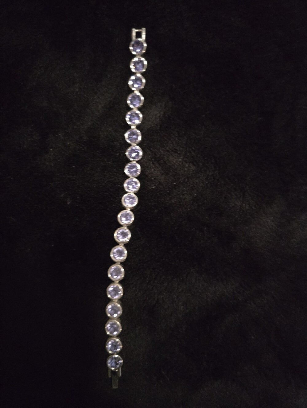 Touchstone Crystal Silver Bracelet with Light Purple Stones